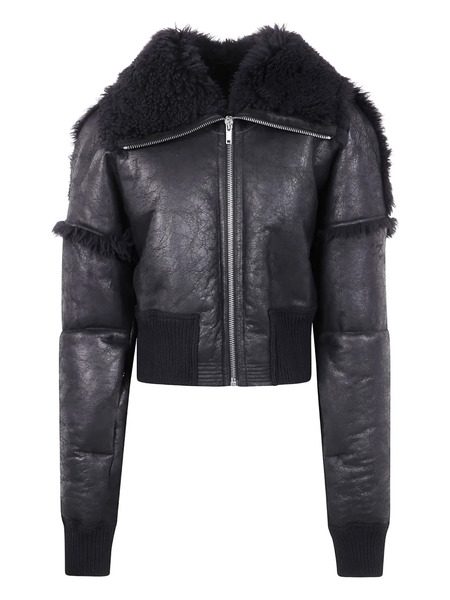  Rick Owens Shearling-collar Zip-front Jacket - Black 