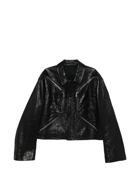  Rick Owens Textured-leather Biker Jacket - Black 