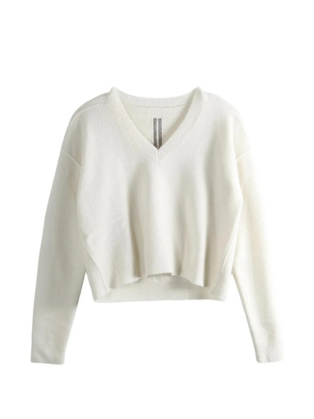  Rick Owens V-neck Sweater - White 