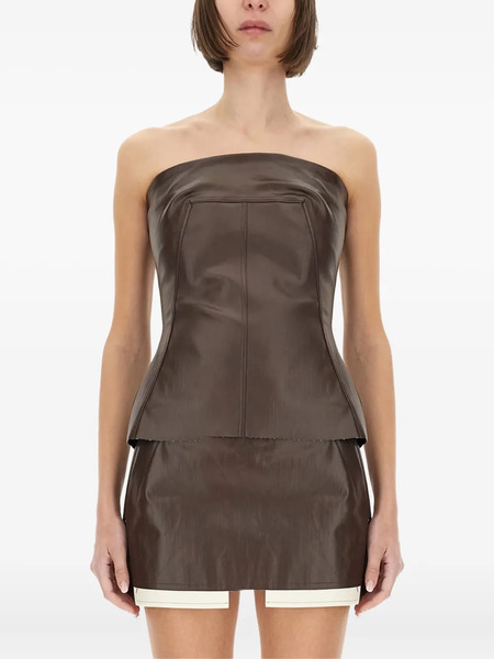  Rick Owens Zip Bustier Top - Brown 