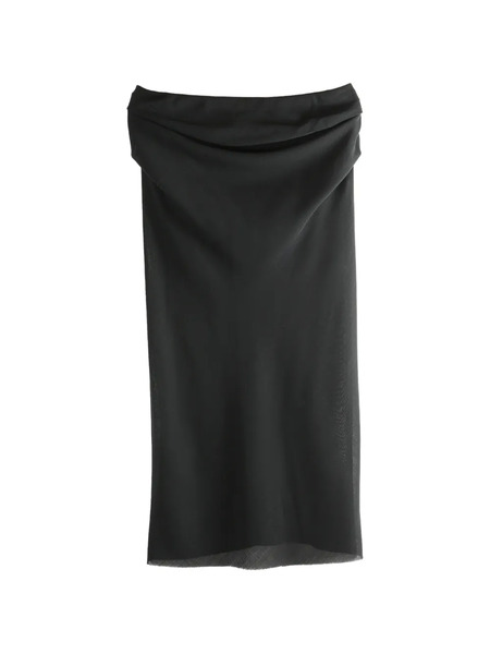  Rier Draped Midi Skirt - Black 