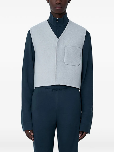  Rier Patch-pocket V-neck Gilet - Grey 
