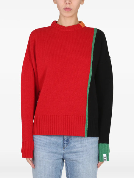  Right For Colour-block Sweater - Red 