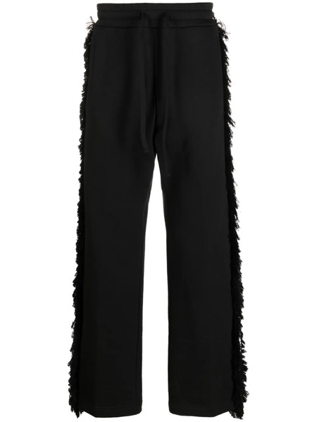  Ritos Frayed-stripes Straight-leg Trousers - Black 