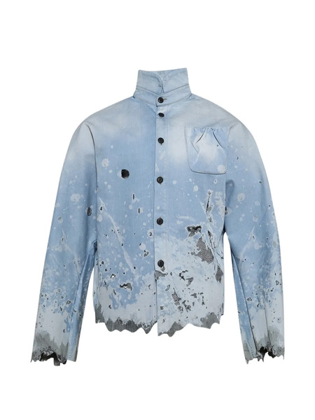  Rivington Roi Rebis Metas-braxas Pocket Distressed Shirt - Blue 