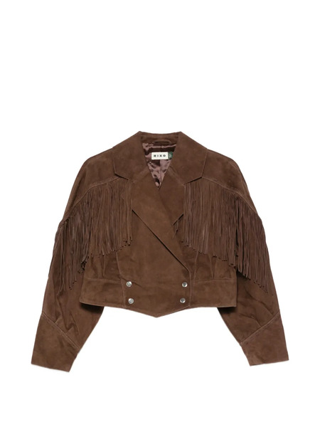  Rixo Darragh Fringed Cropped Jacket - Brown 