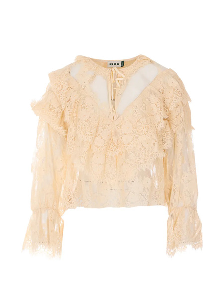  Rixo Lace Ruffled Blouse - Neutrals 