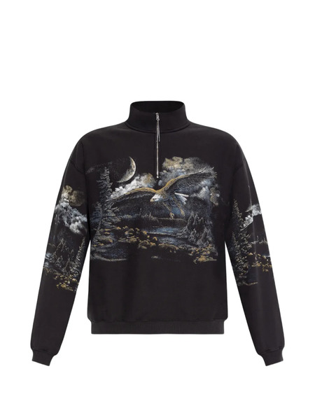  Roa Zip-neck Graphic Sweatshirt - Black 