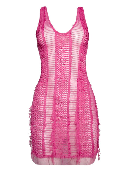  Roberta Einer Angel Plunge Mini Dress - Pink 