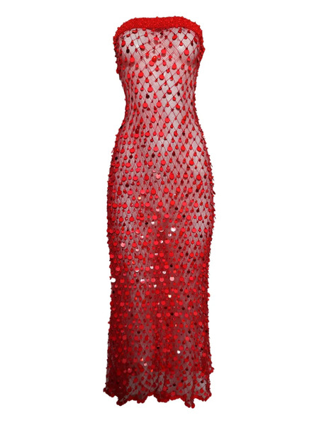  Roberta Einer Sequin-embellished Midi Dress - Red 