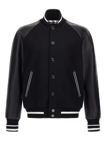  Roberto Cavalli Contrast-panel Bomber Jacket - Black 