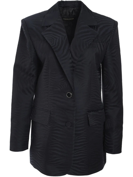 Roberto Cavalli Devoré-effect Blazer - Black 