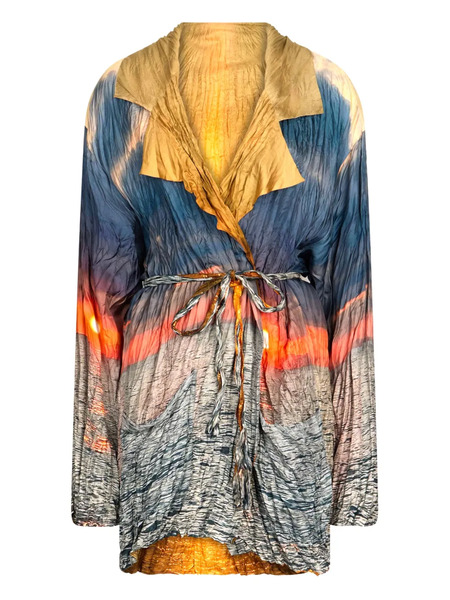  Roberto Cavalli Distressed Oversized Jacket - Blue 