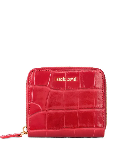 Roberto Cavalli Embossed Zip Wallet - Red 