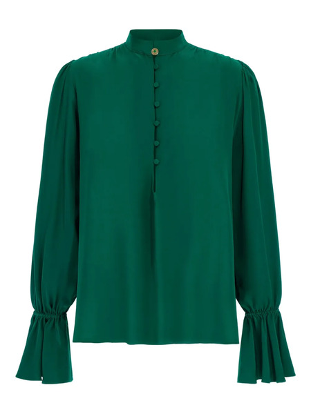  Roberto Cavalli Flared-cuff Blouse - Green 