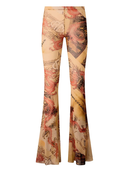  Roberto Cavalli Flared Printed Trousers - Neutrals 