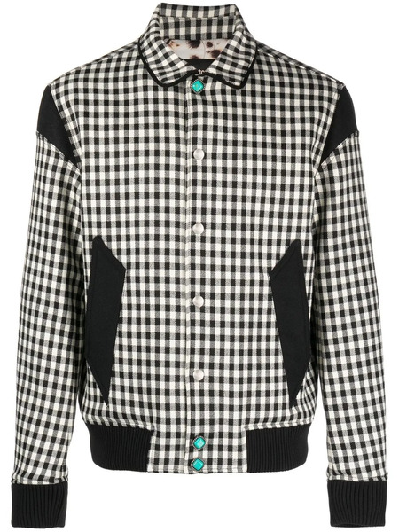  Roberto Cavalli Gingham-check Shirt-collar Jacket - Black 