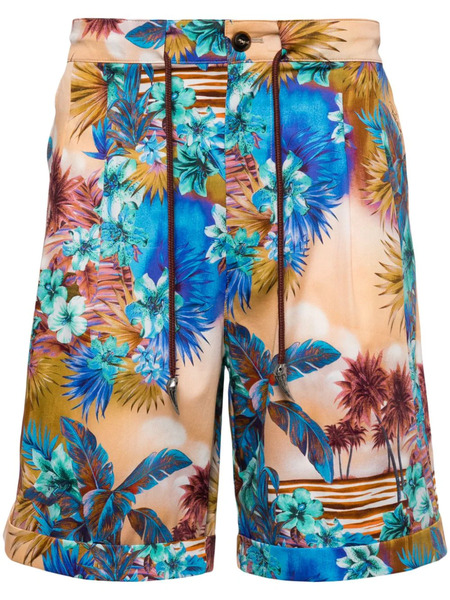  Roberto Cavalli Hawaii-print Chino Shorts - Multicolour 