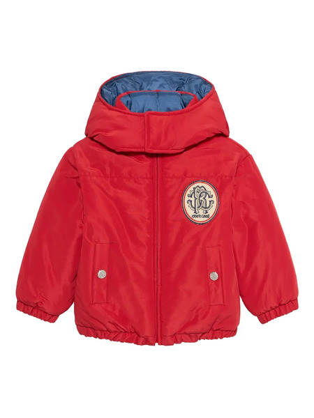  Roberto Cavalli Junior Monogram-patch Hooded Jacket - Red 