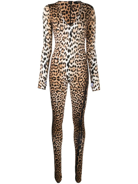  Roberto Cavalli Leopard-print Jumpsuit - Neutrals 