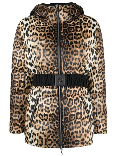  Roberto Cavalli Leopard-print Padded Jacket - Neutrals 