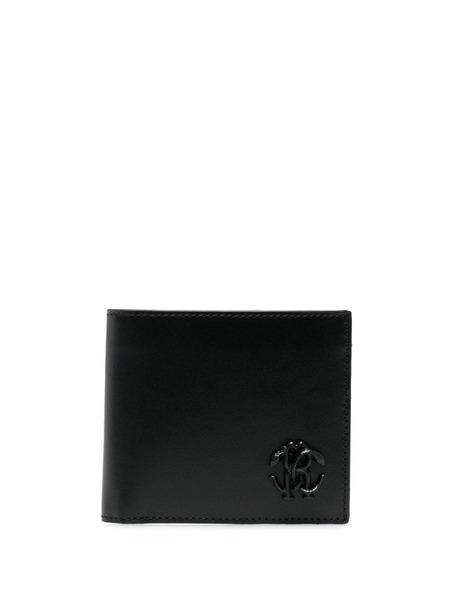  Roberto Cavalli Logo-plaque Leather Wallet - Black 