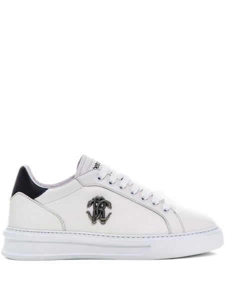  Roberto Cavalli Mirror Snake Sneakers - White 