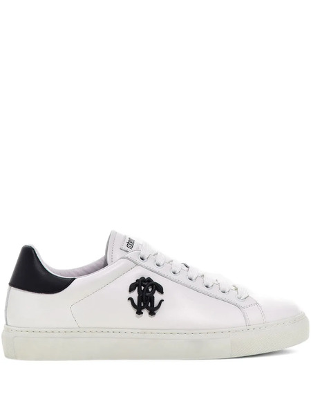  Roberto Cavalli Mirror Snake Sneakers - White 