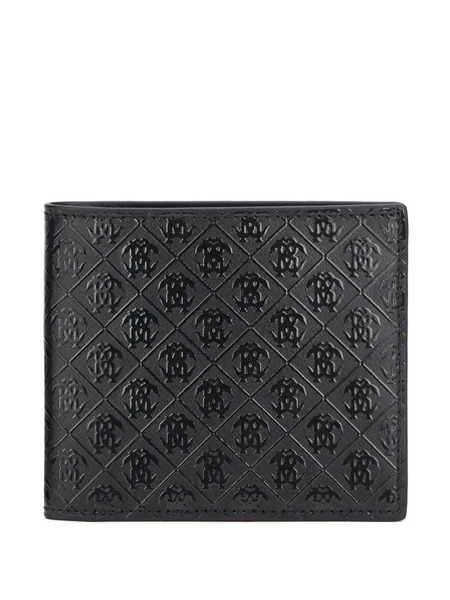  Roberto Cavalli Monogram-embossed Bi-fold Wallet - Black 