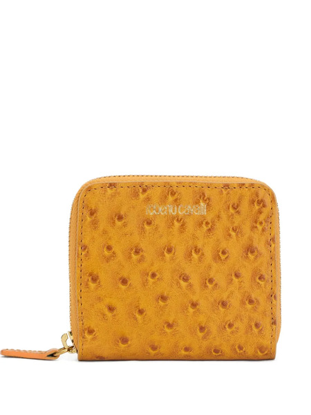  Roberto Cavalli Ostrich-effect Zip-around Wallet - Yellow 