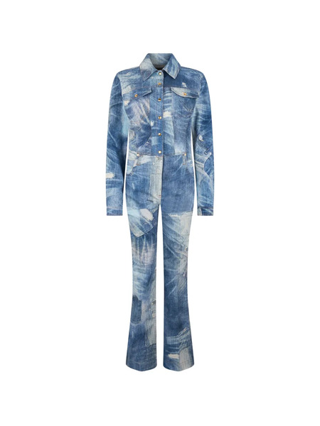  Roberto Cavalli Patchwork-effect Denim Jumpsuit - Blue 