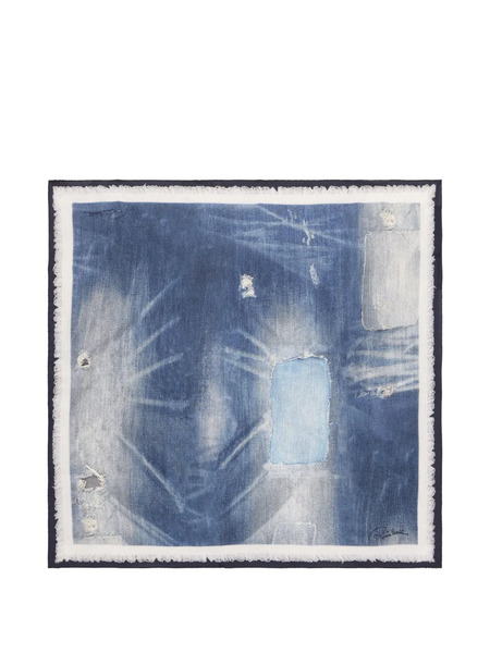  Roberto Cavalli Patchwork-effect Silk Scarf - Blue 
