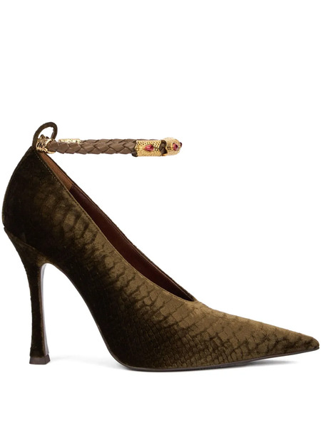  Roberto Cavalli Pointed Strap Pumps - Green 