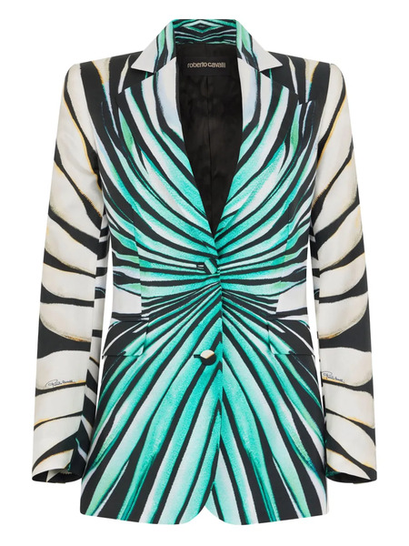  Roberto Cavalli Printed Blazer - Blue 