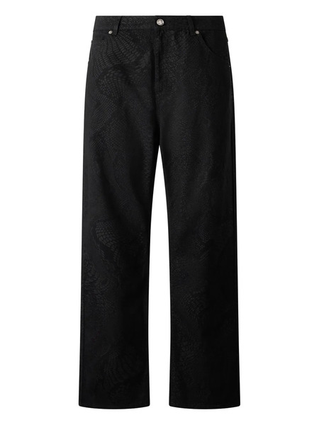  Roberto Cavalli Python-print Trousers - Black 