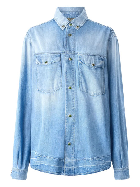  Roberto Cavalli Stud-button Denim Shirt - Blue 