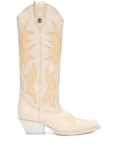  Roberto Cavalli Western-inspired Embroidered Boots - Neutrals 