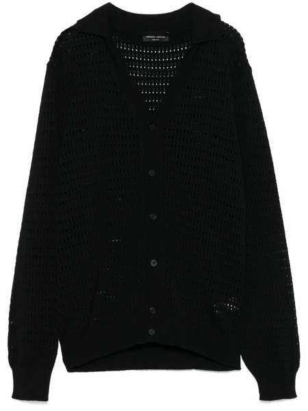  Roberto Collina Openwork Cardigan - Black 