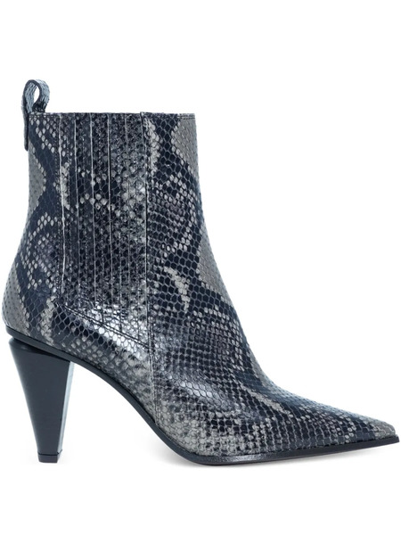  Roberto Festa Nova Python-print Ankle Boots - Grey 