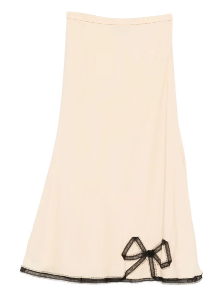  Rochas Bow-trim Midi Skirt - Neutrals 
