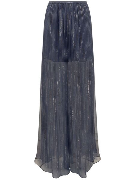  Rochas Metallic-threading Flared Trousers - Blue 