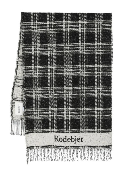  Rodebjer Check-pattern Fringed Scarf - Black 