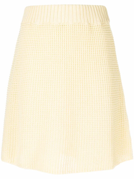  Rodebjer Elasticated-waist Organic-cotton Knitted Skirt - Yellow 