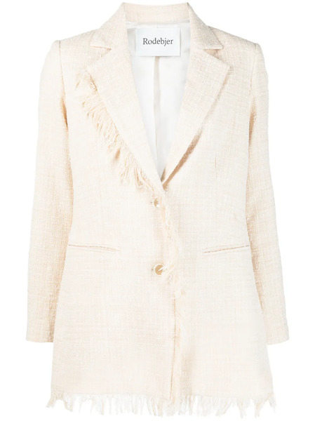  Rodebjer Fringed-edge Single-breasted Blazer - Neutrals 