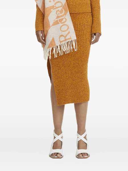  Rodebjer Lenata Ribbed Midi Skirt - Orange 