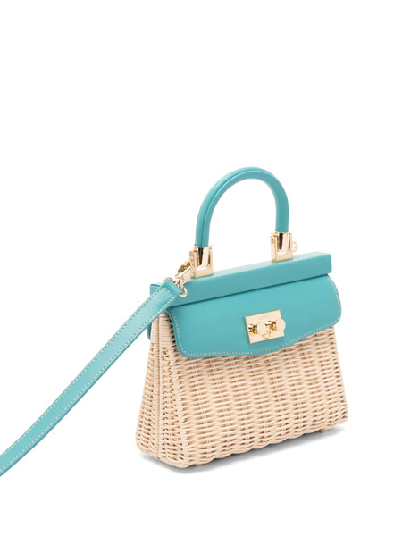  Rodo Small Wicker Tote Bag - Neutrals 