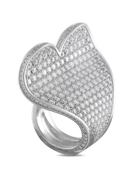  Roger Dubuis Diamond Heart-shape Ring - Silver 