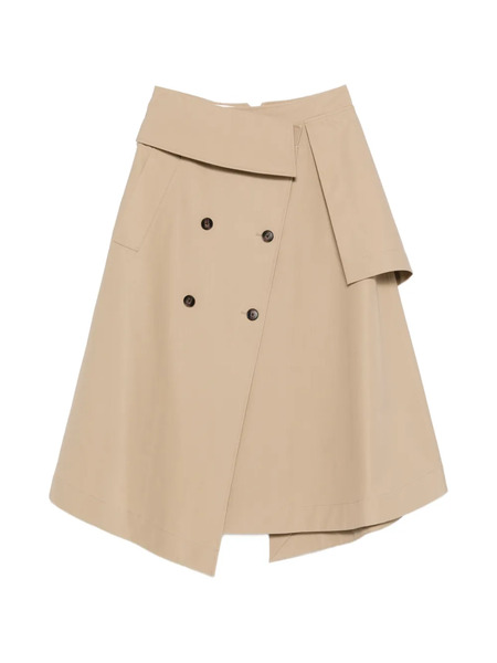  Róhe Asymmetric Double-layer Midi Skirt - Neutrals 