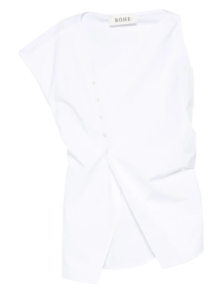  Róhe Asymmetric Draped Top - White 