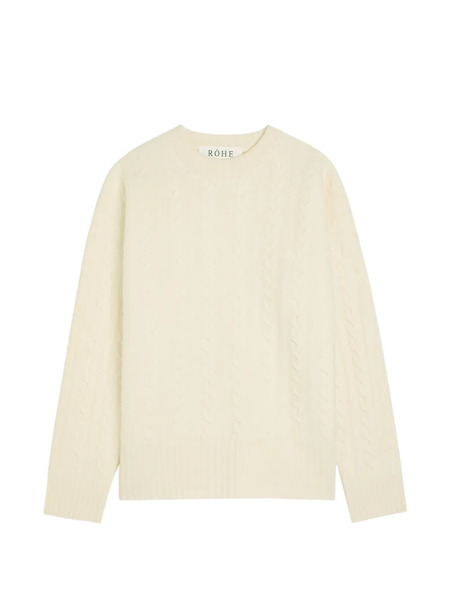  Róhe Cable-knit Crew-neck Sweater - Neutrals 